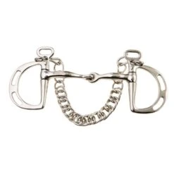 JP Korsteel Stainless Steel Jointed Slotted Ring Kimblewick Bit