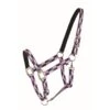 Western Rawhide Country Legend Nubuck Padded Halter - Navy/Pink/Burgundy