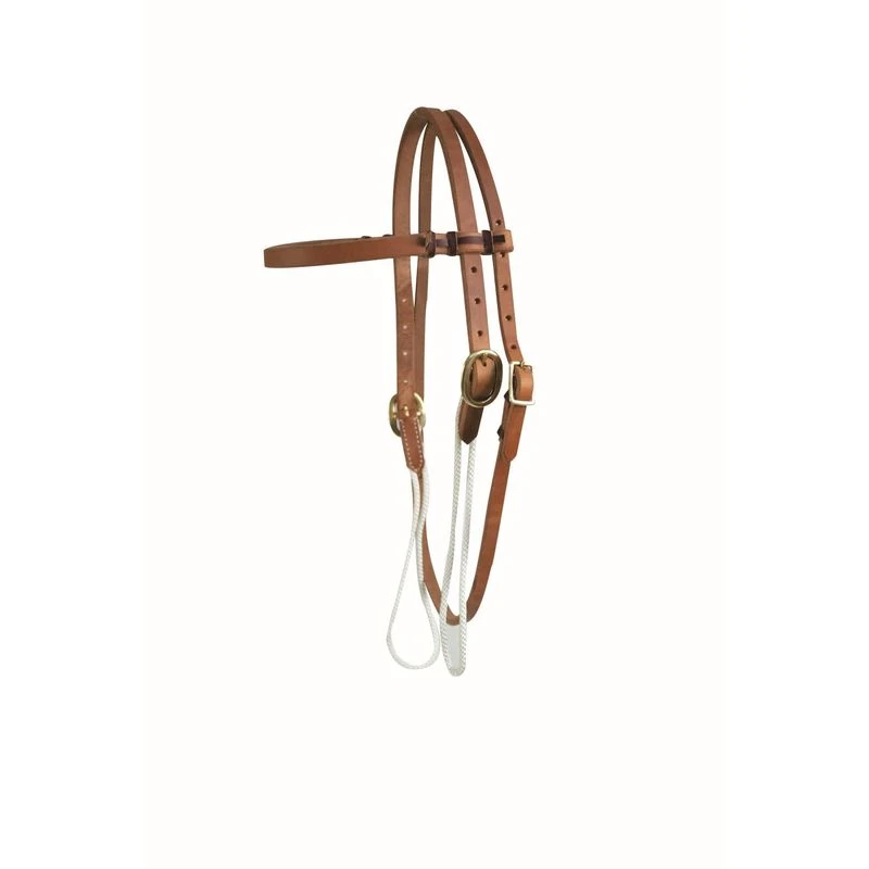 Western Rawhide Sliding Cheek Browband Headstall - Harness Leather 3 Western Rawhide Sliding Cheek Browband Headstall - Harness Leather