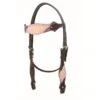 Western Rawhide Country Legend Rough Out And Buckstitch Browband Headstall - Pink -Kensington Shop 360612 800 800