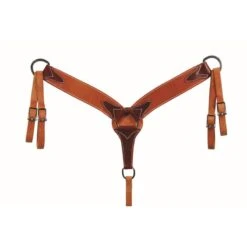 Western Rawhide Harness Leather Roper Breastcollar With Latigo Lining - Harness Leather
