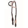 Western Rawhide Country Legend Rough Out And Buckstitch Two Ear Headstall - Pink