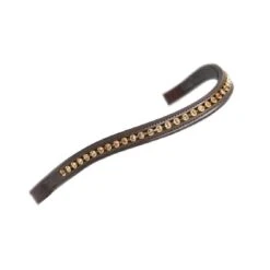 Shires Aviemore Large Diamante Browband - Havana/Gold