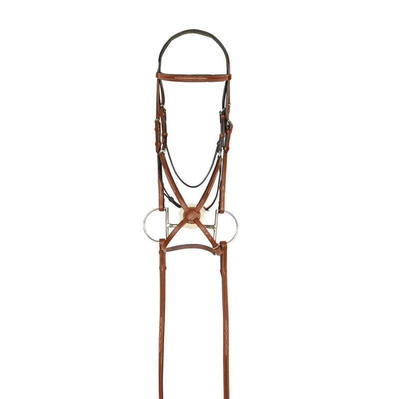 Aramas Fancy Raised Padded Figure-8 Bridle W/Rubber Grip Reins - Chestnut 3 Aramas Fancy Raised Padded Figure-8 Bridle W/Rubber Grip Reins - Chestnut