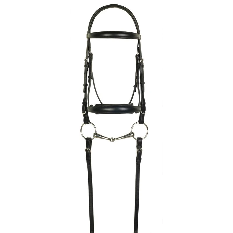 Aramas Raised Z-Shaped Padded Dressage Bridle W/SureGrip Reins - Black 3 Aramas Raised Z-Shaped Padded Dressage Bridle W/SureGrip Reins - Black