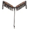 Western Rawhide Country Legend Bead Inlay Breastcollar - Brown Fringe