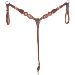 Western Rawhide Country Legend Beads Breastcollar - Tan/Chestnut