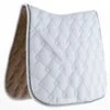 Roma Ecole Double Diamond Quilt Dressage Saddle Pad - White/Black/Silver -Kensington Shop 442520 800 800