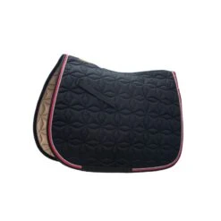 Roma Ecole Star Quilt Close Contact Saddle Pad - Black/Slate/Red