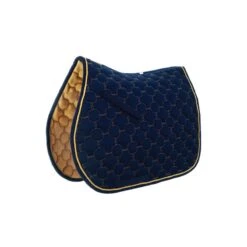 Front Page 13 Roma Ecole Noble All Purpose Saddle Pad - Navy/Gold