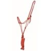 Western Rawhide 1/4" Fashion Check Rope Halterw/Lead - Red/Black