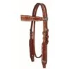 Western Rawhide Country Legend Buckstitch And Flower Browband Headstall - Chestnut