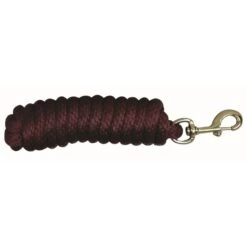Western Rawhide 10' Poly Lead W/Solid BrassBolt Snap - Burgundy