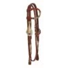 Western Rawhide Country Legend One Ear Double Ply Headstall With Braided Rawhide And Throat Strap - Chestnut