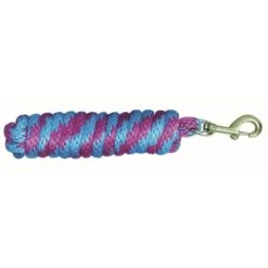 Western Rawhide 10' Poly Lead W/Solid BrassBolt Snap - Fuchsia/Turquoise