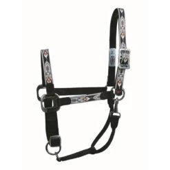 Western Rawhide Signature Pattern Halter W/Snap - Black/Arrow