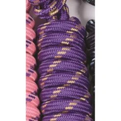 Western Rawhide 1/4" Fashion Check Rope Halterw/Lead - Purple/Gold