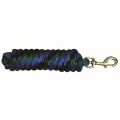 Western Rawhide 10' Poly Lead W/Solid BrassBolt Snap - Blue/Black/Green