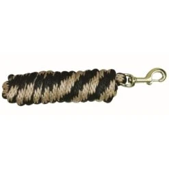 Western Rawhide 10' Poly Lead W/Solid BrassBolt Snap - Black/Tan