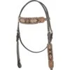 Western Rawhide Beaded Inlay Browband Headstall - Tan -Kensington Shop 444057 800 800
