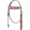 Western Rawhide Bead Browband Headstall - Pink -Kensington Shop 444062 800 800