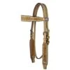 Western Rawhide Country Legend Buckstitch And Flower Browband Headstall - Golden Tan