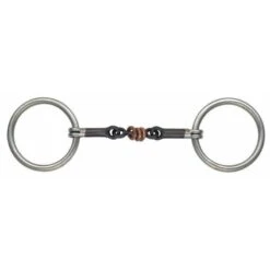 Shires Sweet Iron Copper Roller Snafle - Black Sweet Iron