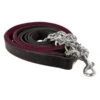 Perri's Padded Leather Lead W/Chain - Black/Burgundy/Stainless