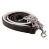 Perri's Padded Leather Lead W/Chain - Black/White/Stainless -Kensington Shop 500282 800 800