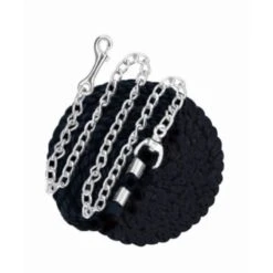 Perri's 1/2" Cotton Solid Color Lead W/Chain - Black