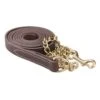 Perri's 1" Premium Leather Lead W/Chain - Havana/Brass