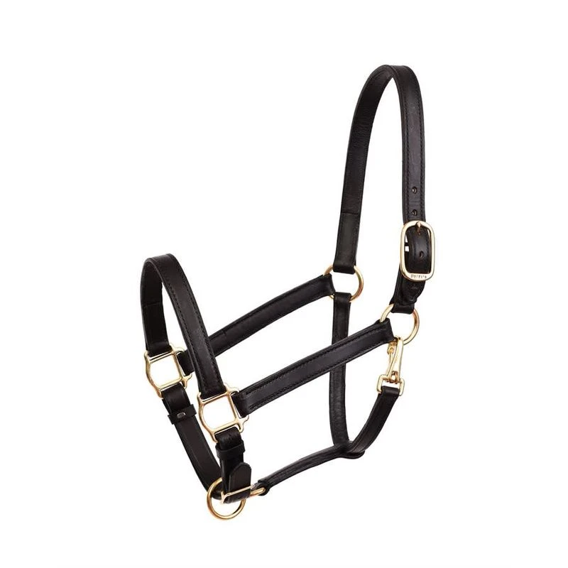 Perri's 1" Leather Turnout Halter - Black 3 Perri's 1" Leather Turnout Halter - Black