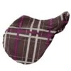Pessoa Alpine 1200D Saddle Cover - Carob Brown/Fuchsia Plaid