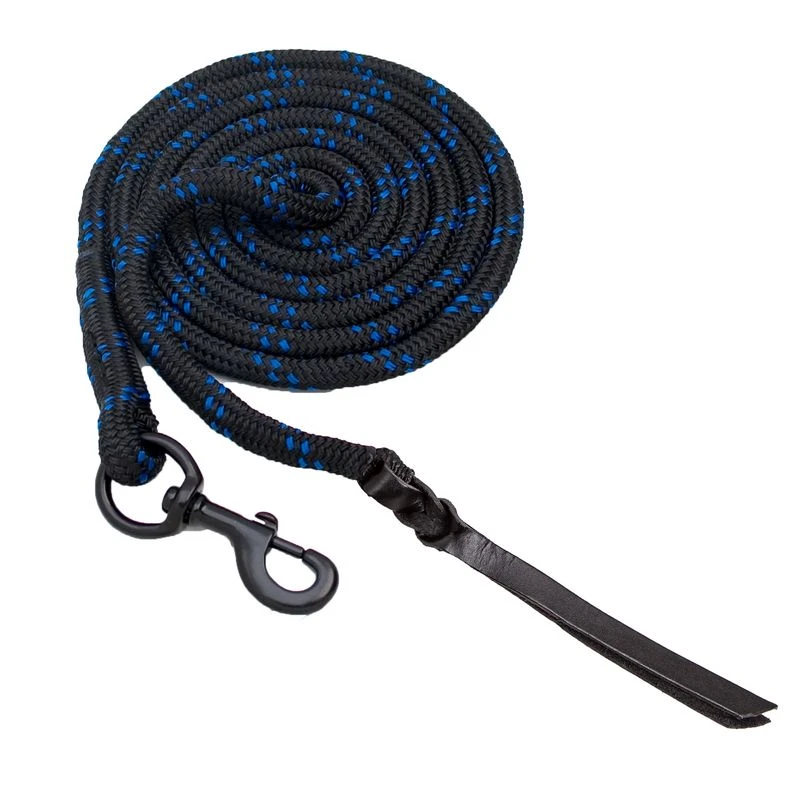Blocker 12' Lead Rope W/Popper - Black/Blue 3 Blocker 12' Lead Rope W/Popper - Black/Blue