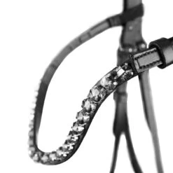 Horze Ergonomic Snaffle Bridle W/Curved Crystal Browband - Black/Black -Kensington Shop 586111 800 800