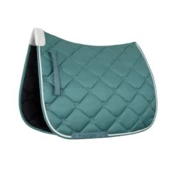 Horze Ghent Quick Dry Dressage Saddle Pad W/Faux Fur - Arctic Blue