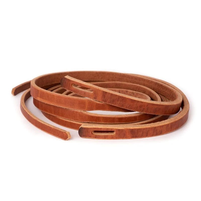 Perri's Slot Tapered Harness Leather Western Reins - Brown 3 Perri's Slot Tapered Harness Leather Western Reins - Brown